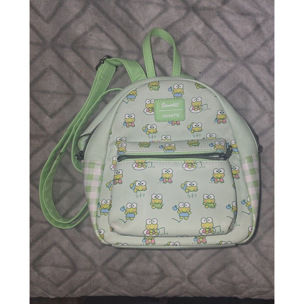 Loungefly Sanrio Hello kitty keroppi frog mini backpack bookbag bag tote purse!